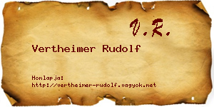 Vertheimer Rudolf névjegykártya